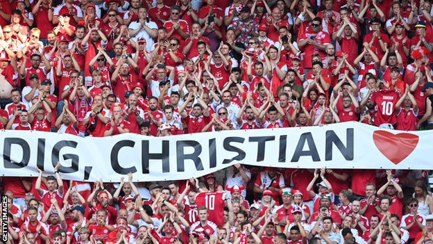 Fans applauded Eriksen