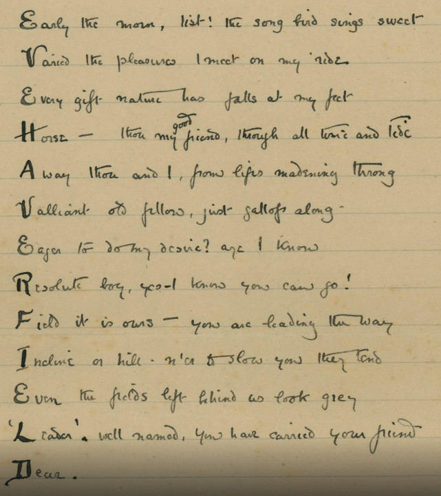 A poem to Evelina Haverfield (Oct 5, 1909)