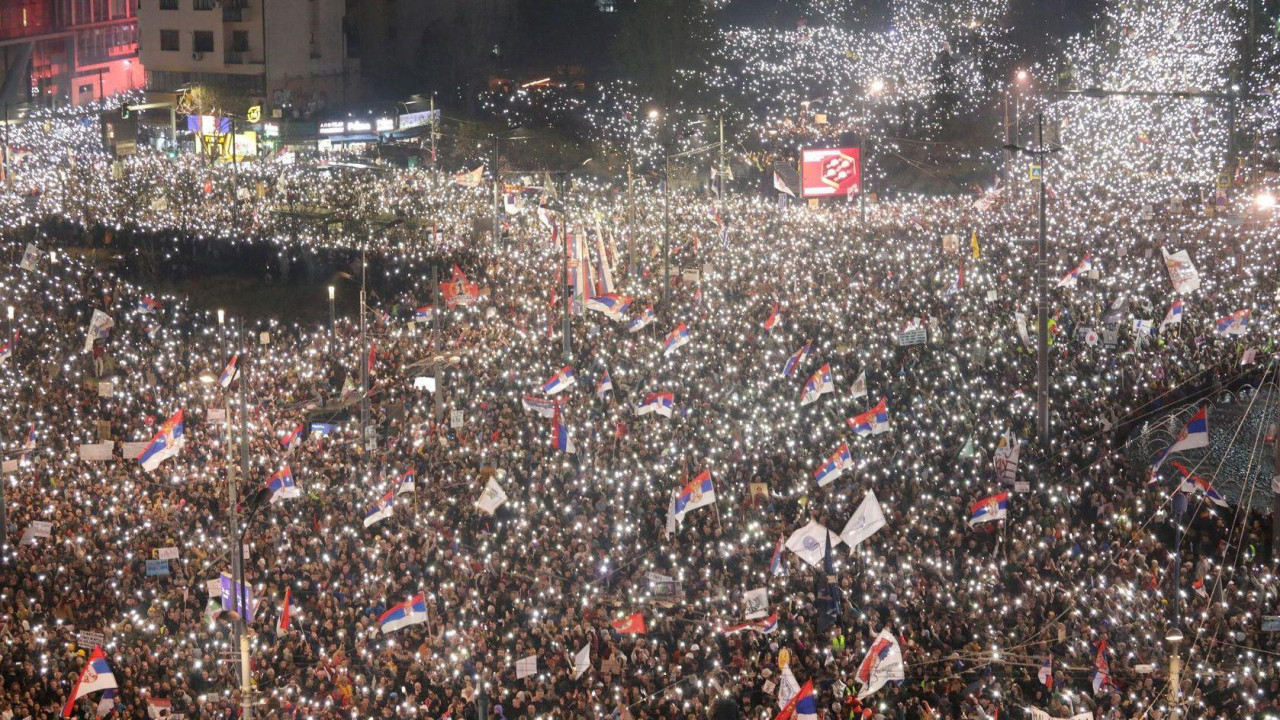 Desetine hiljada ljudi na protestu u Beogradu 15. marta 2025.