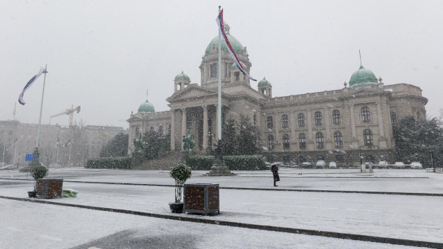 Skupština Srbije pod snegom