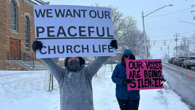Protest dela vernika Sabornog hrama Svetog Save u Klivlendu